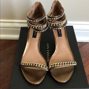 Ann Taylor Bronze Chain Sandal